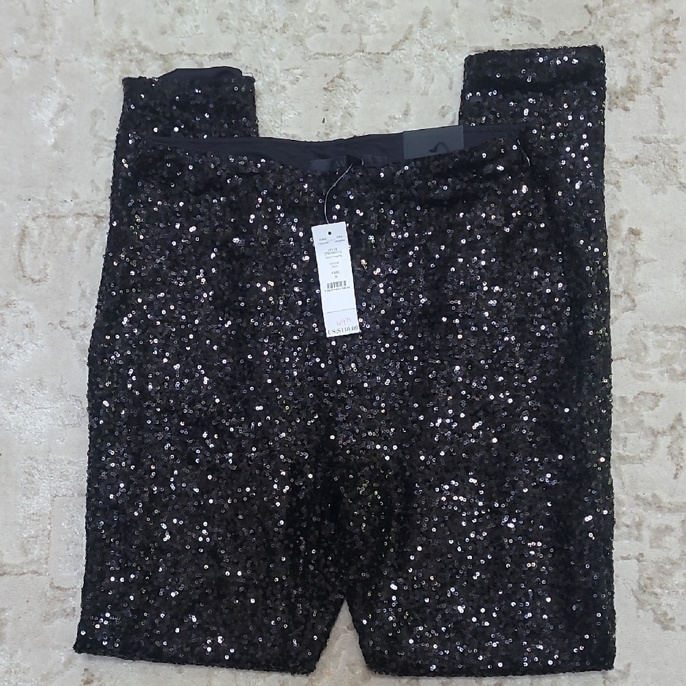 White House Black Market Sparkling Sequin Trousers